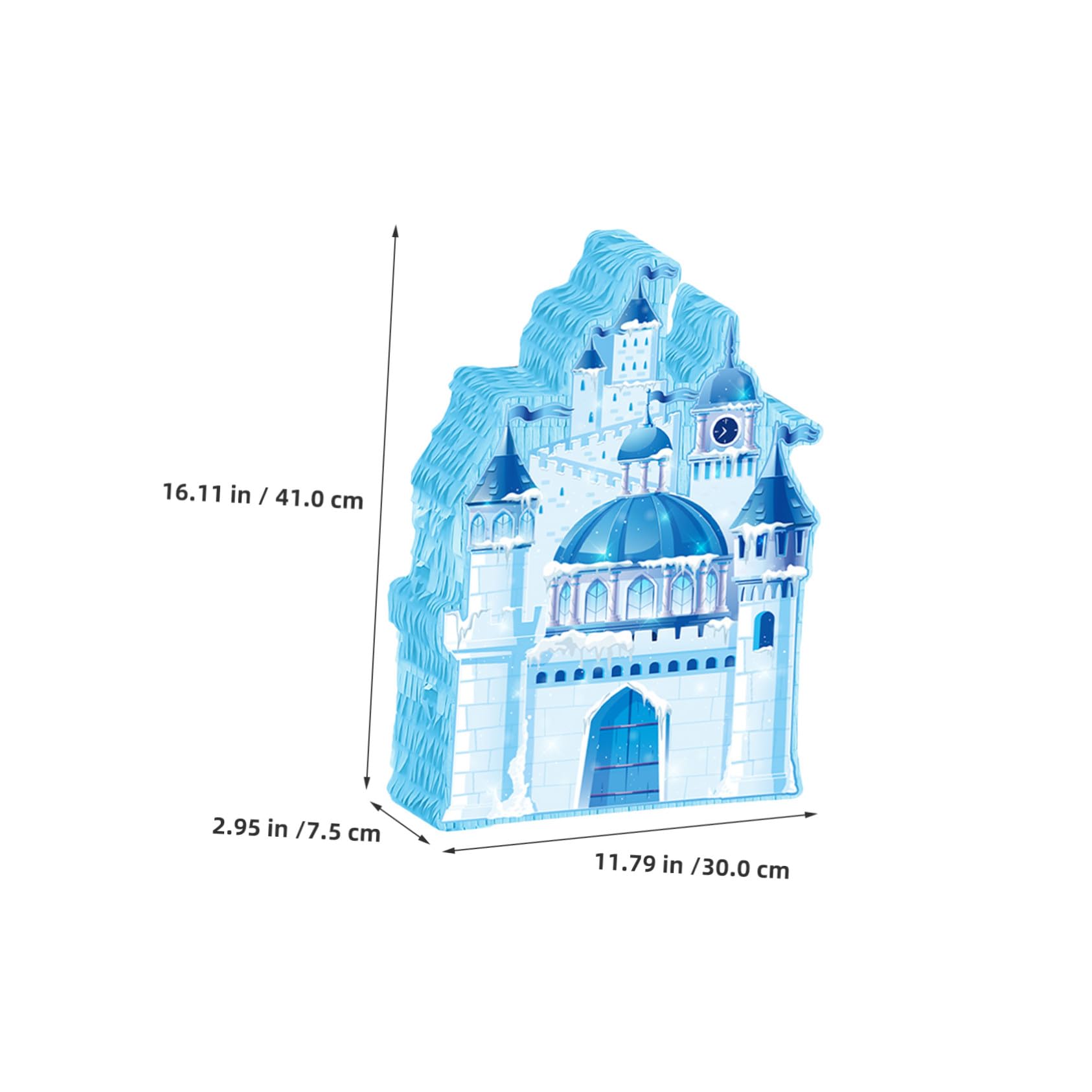 minkissy Pinata Castillo Princesa Azul Hielo Decoración Colgante para Fiesta Infantil Cumpleaños con Antifaz y Confeti Soporte para Dulces y Fotos