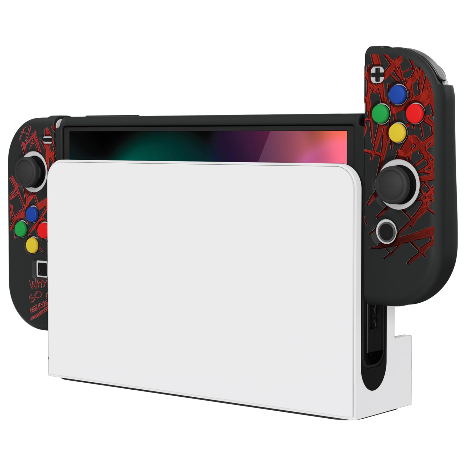 PlayVital ZealProtect Custodia protettiva morbida per Nintendo Switch OLED, protezione flessibile Joycon Grip Cover per Nintendo Switch OLED con tappi per pollice e tappi per pulsanti di direzione