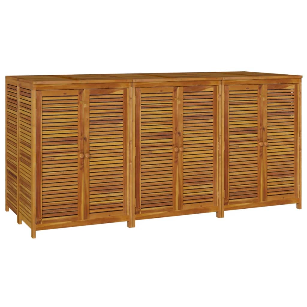 Cassapanca da giardino in legno di acacia massiccio, 210 x 87 x 104 cm, con sacchetti interni impermeabili, spazio richiudibile, resistente alle intemperie, per balcone, terrazza, esterni