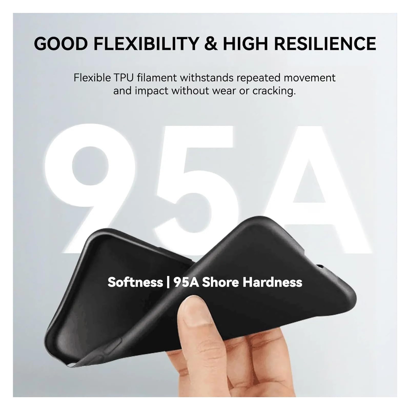 Rollo flexible de filamento TPU 1,75 mm, impresora 3D suave 95A, carrete kg, se adapta a la mayoría FDM(LIGHT G 1000g)
