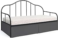 Vista 21 de Falda de cama plisada para sofá cama, falda de día individual color burdeos, caída de 12 pulgadas, 100% microfibra, falda de cama para sofá cama