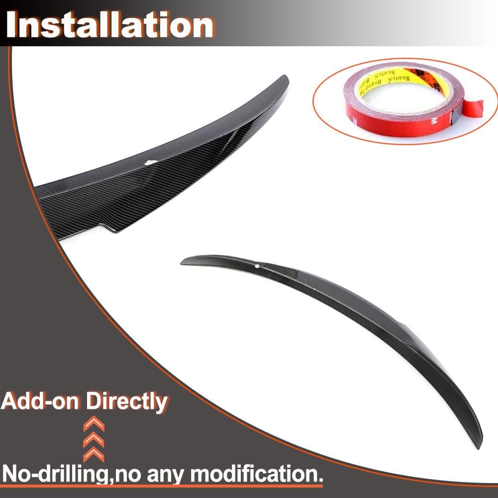 Carbon Look Fiber Trunk Spoiler for BMW 4 Series F33 428i 435i 440i F83 M4 Convertible 2014-2020 ABS Rear Boot Lid Highkick Wing Lip Factory Outlet