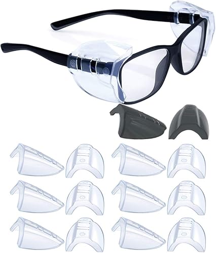 Miniatura 16 de KMDJG - 11 pares de protectores laterales de seguridad, protectores laterales transparentes para gafas de seguridad, se adaptan a marcos de anteojos
