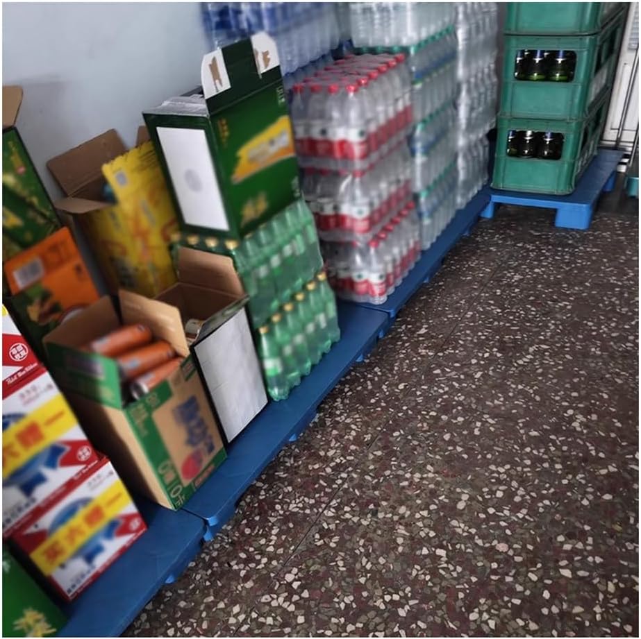 Plastic Pallet for Goods Storage, Polyethylene Pallet Moisture-Proof Deck Mat for Supermarket, Office, Warehouse, Basement, Storage Rooms(Blue,40x30x11.5cm)