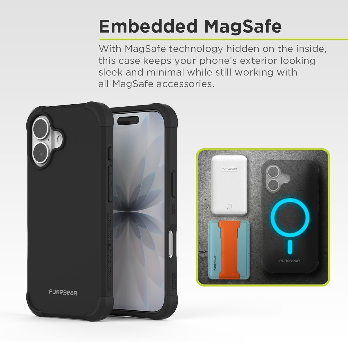 PureGear Case for Apple iPhone 17 (2025) 6.3", Military Tested and Approved Protection Magnetic Phone Case, Compatible with MagSafe Heavy-Duty Durable Protective MagSafe Phone Case, Black