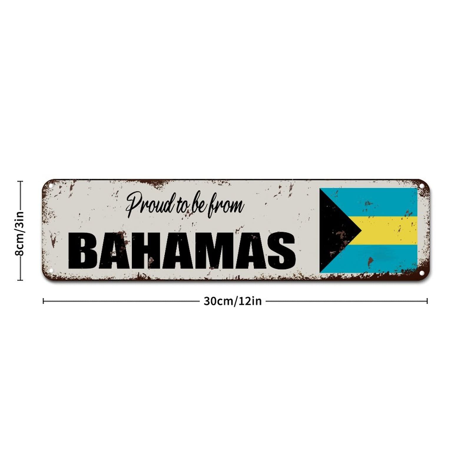 Targa in metallo Bahamas Targa in latta Viaggio Vintage Art Wall Decor Sign Home Kitchen Bar Patio Grotta Decorazione divertente 30 x 43 cm