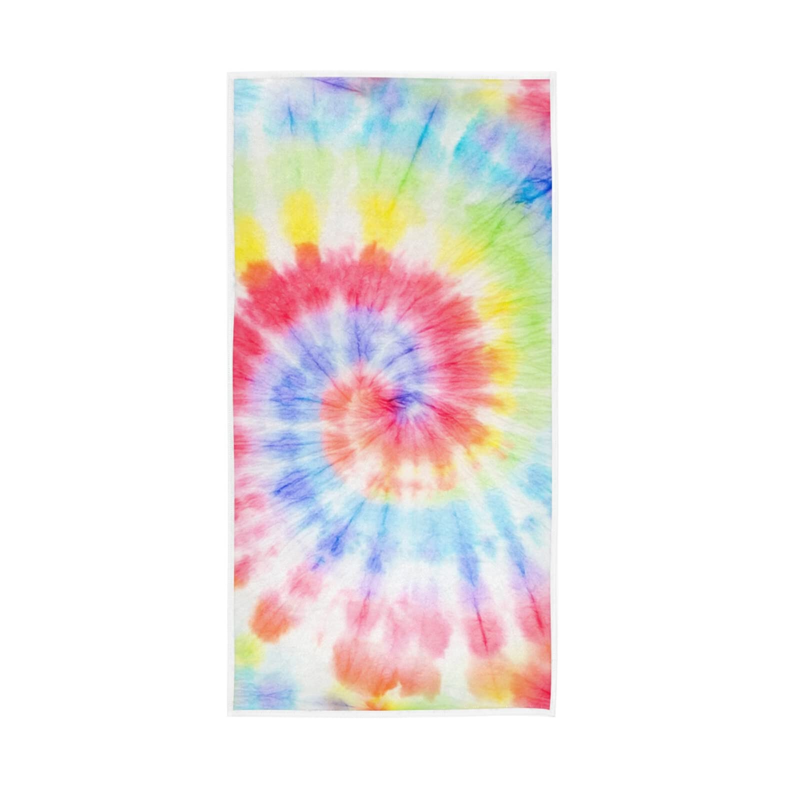 LSRCPD Colorful Tie Dye Rainbow Circle Spiral Soft Hand Bath Towel 30" x 15" Thin Fast Drying Absorbent Soft Towels for Kitchen Gym Spa Hotel Beach