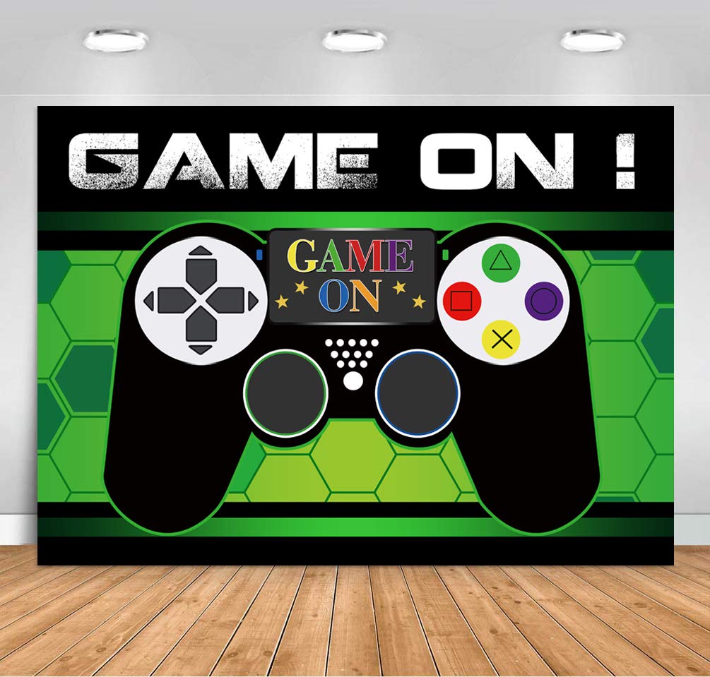 Sensfun Game On Backdrop Gamer Black Controller Level Up Photo Background 7x5ft Boy Gaming Birthday Decorations Baby Shower Banner Video Game Party Backdrops Supplies