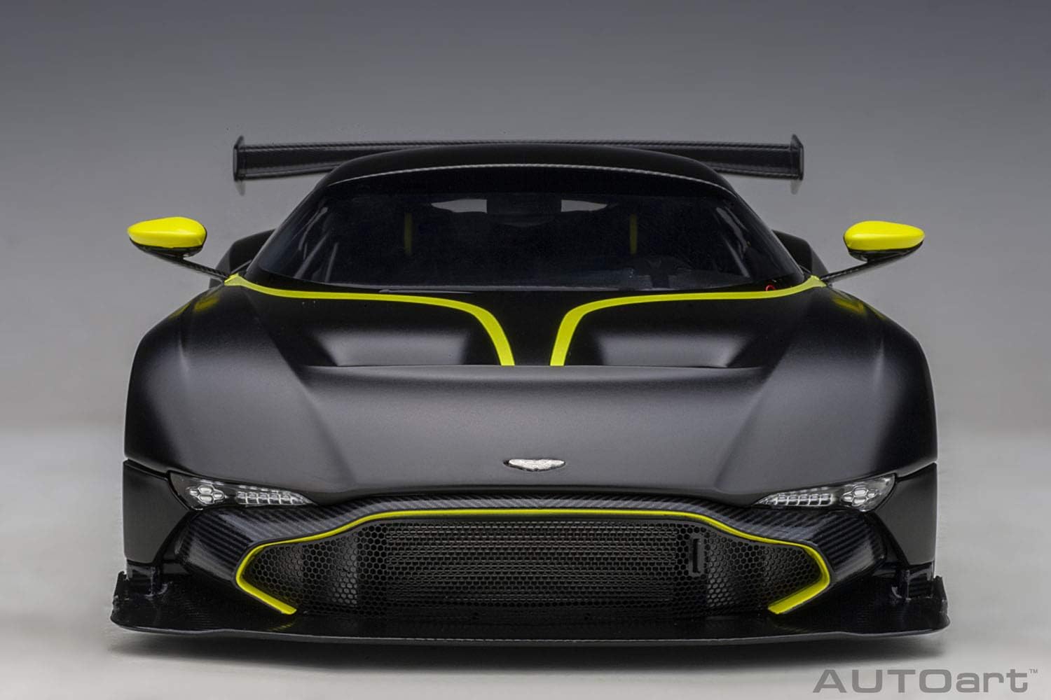 AUTOart Aston Martin Vulcan Matt Black with Lime Green Stripes 1/18 Model Car