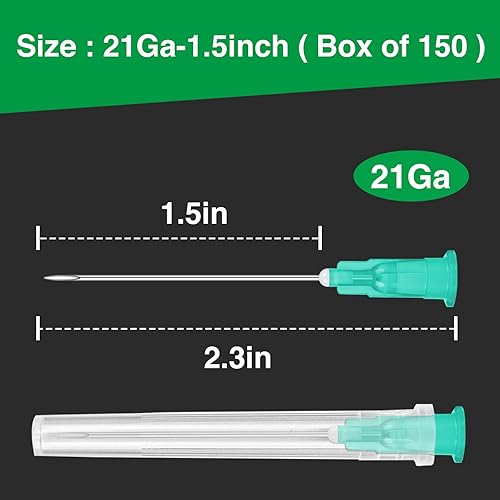 Miniatura 2 de Paquete de 150 unidades de cerradura Luer de 21 Ga y 1.5 pulgadas, accesorios de laboratorio, accesorios de dispensación industrial, empaquetados