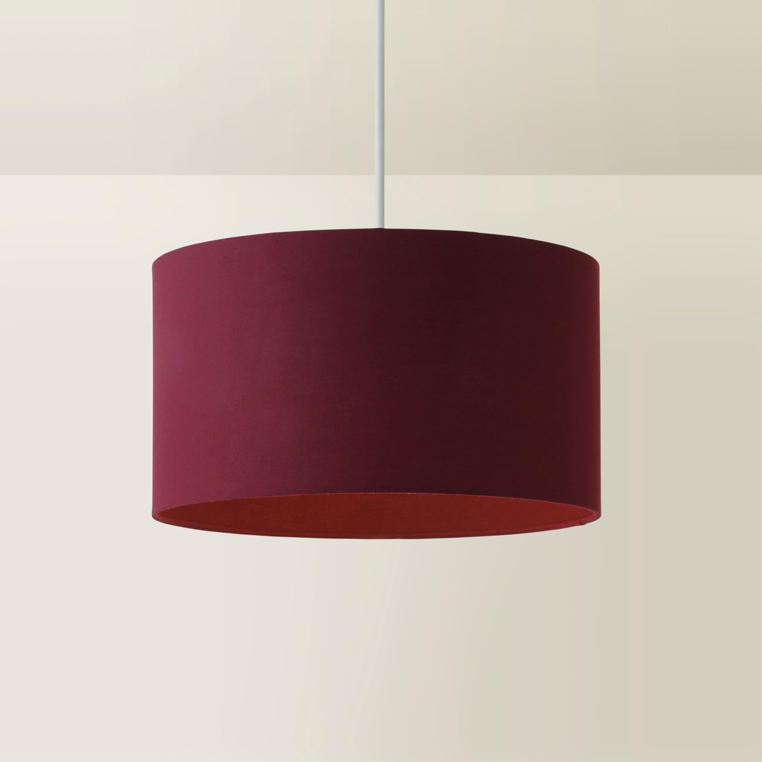ValueLights | Reni Plum Fabric Drum Ceiling Lamp Shade (D) 35cm | Shades, Home Décor & Improvement Essential