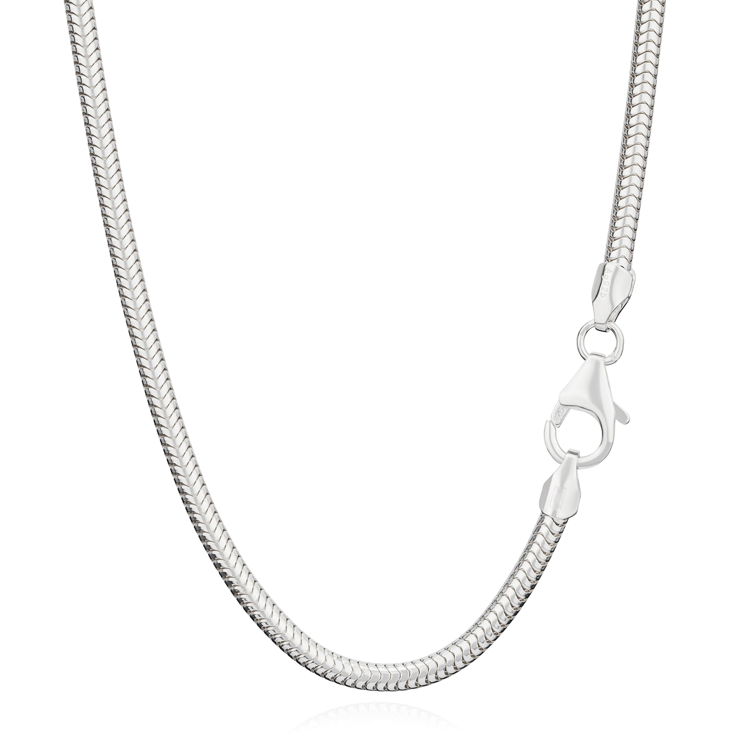NKlaus Schlangenkette aus echtem 925 Sterlingsilber, 2,40mm breit, 1 Stück | Nickelfrei; in verschiedenen Längen erhältlich