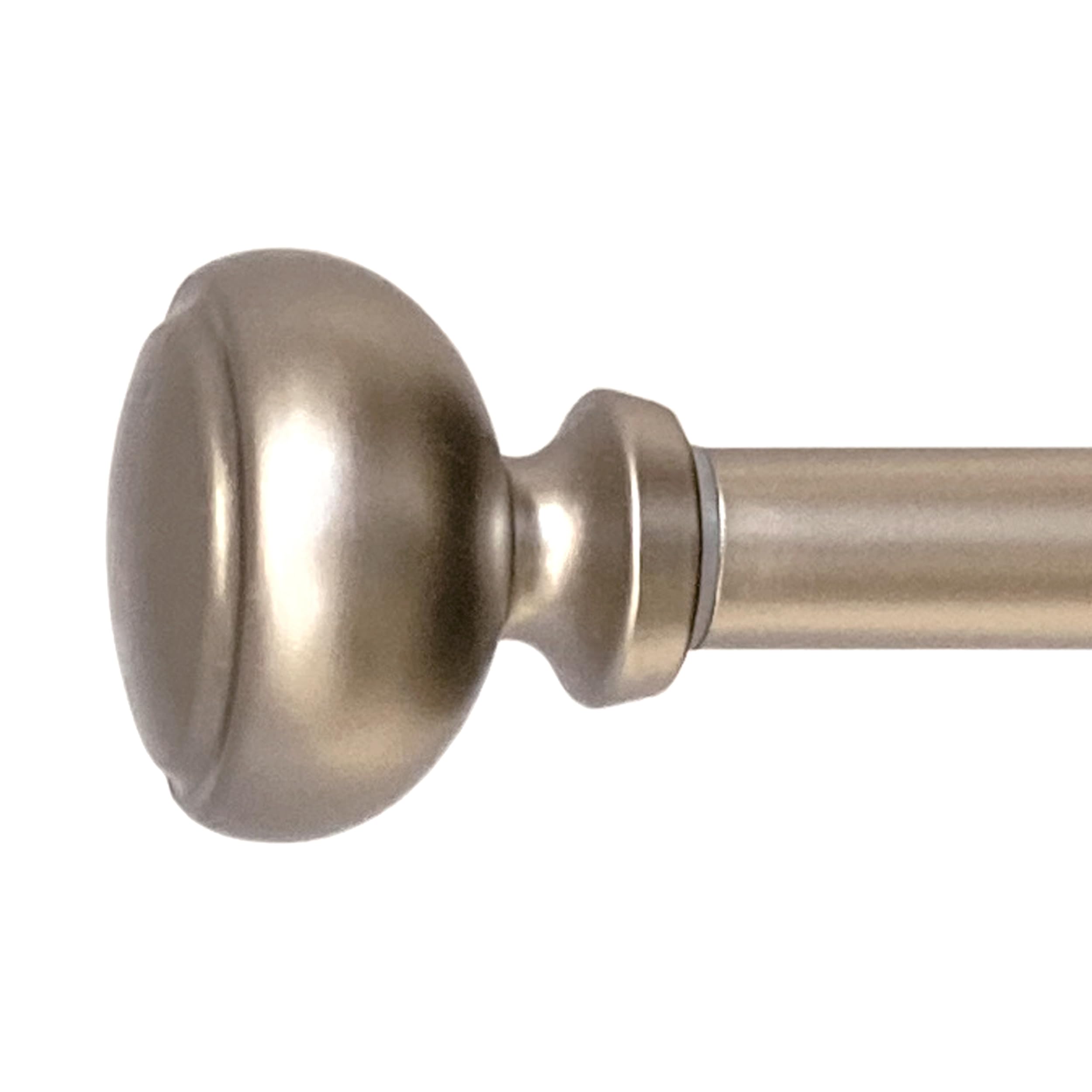 Decopolitan Fairbanks 86-128 Inch Adjustable Curtain Rod Set, 5/8 Inch Diameter in Pewter