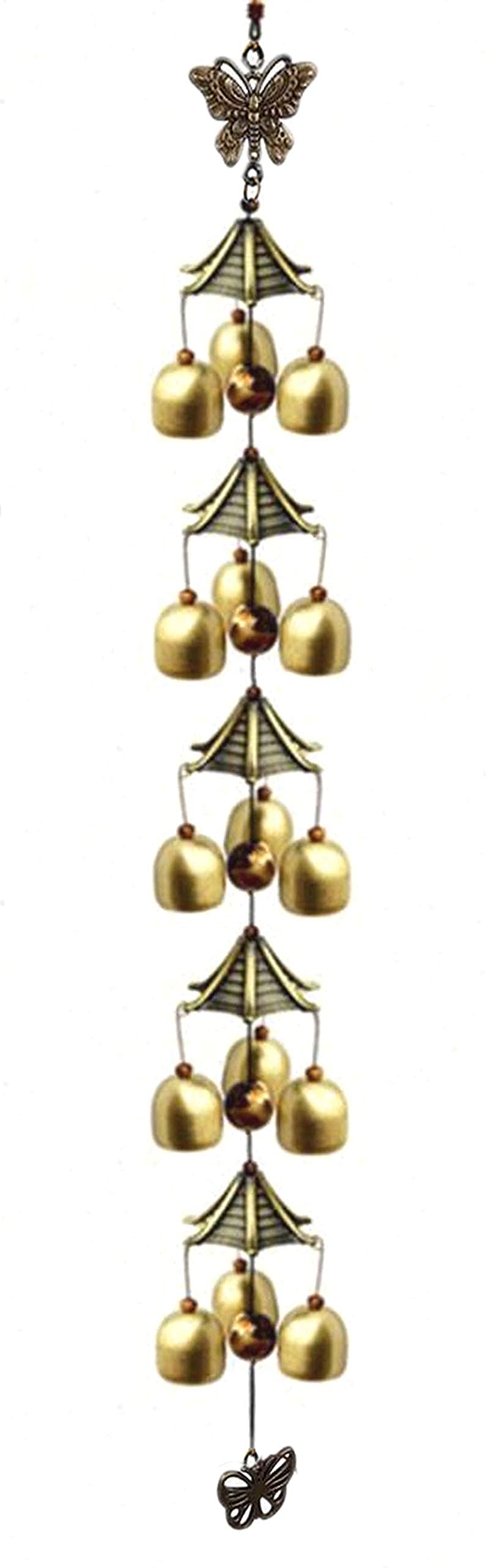 Trusmile™ Global Lucky Feng Shui Butterfly with 5 Layer Metal Hanging (15 Bells) Wind Chime for Home/Office/Garden Decoration 90Cm for Good Luck & Positive Energy-image-12