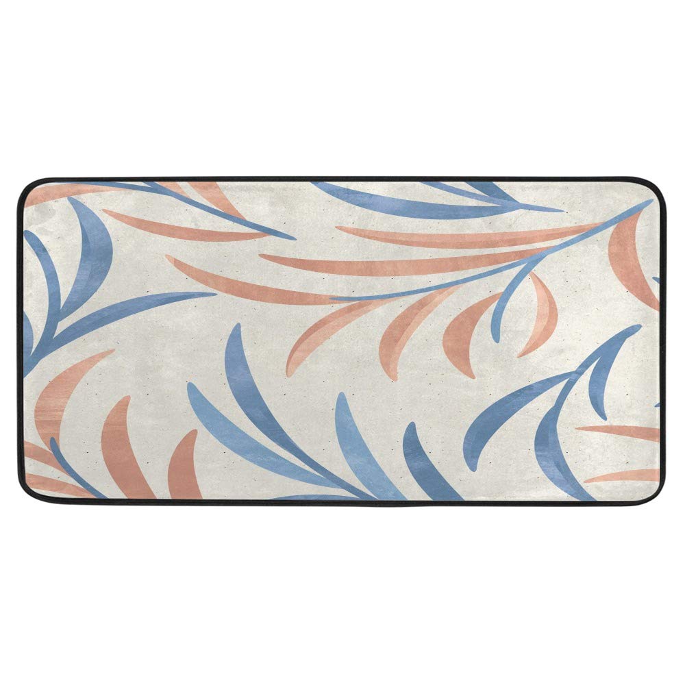 Tapis de cuisine de qualité supérieure, motif floral bleu et confort anti-fatigue