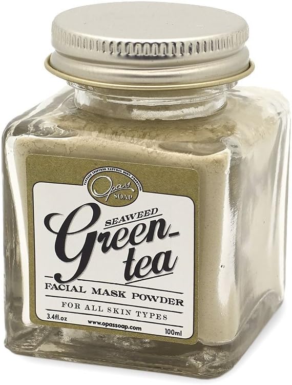 Opas Soap Natural Green Tea Facial Mask Powder| for Acne, Mature & Combination Skin| Removes Impurities| Achieve Glowing Healthy LookingSkin