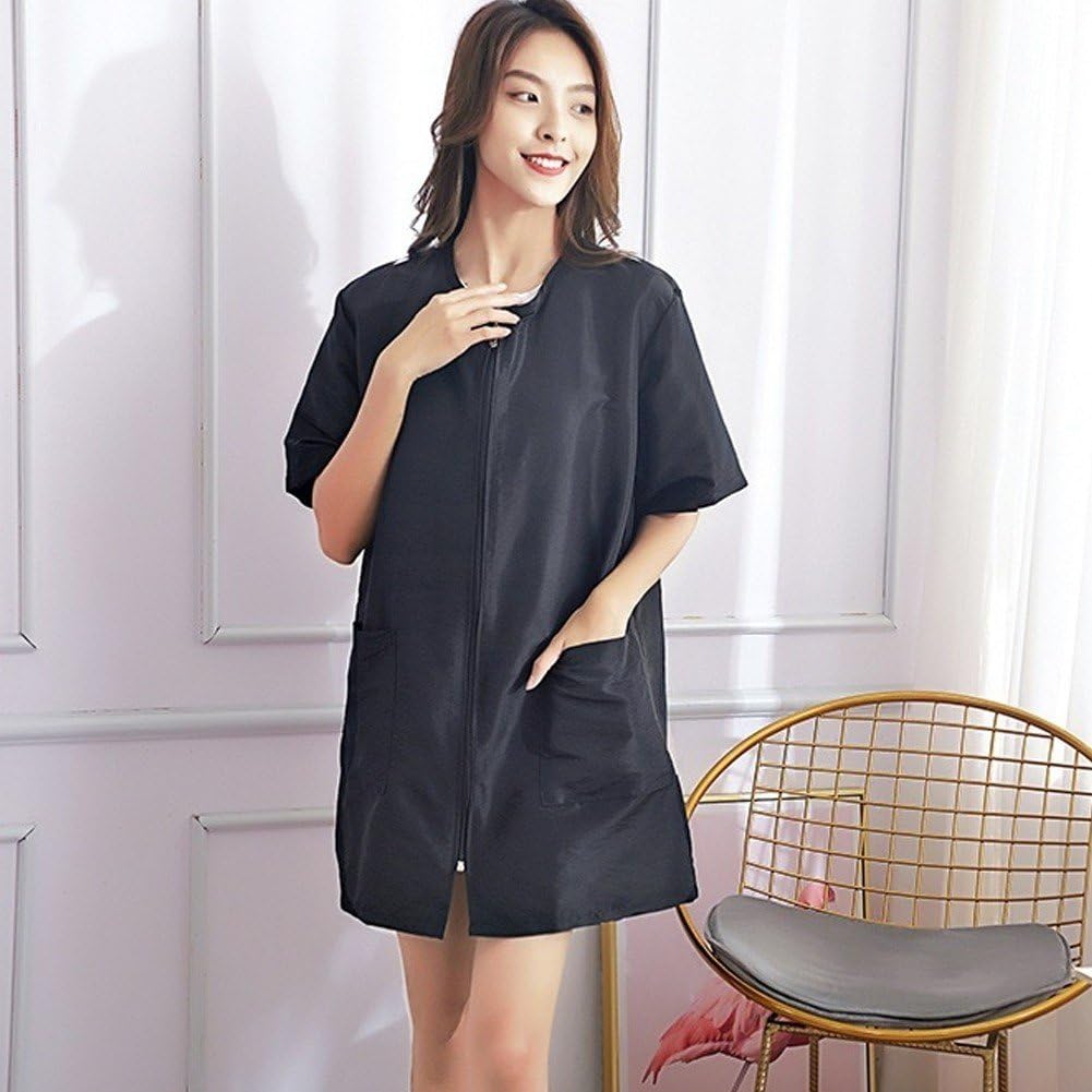 Pet Grooming Workwear with Full Zipper, Anti-Static Dog Bathing Work Clothes Hairdresser Uniform with Pockets, Lightweight Pet Groomer Cosmetologist Smock for Women Men