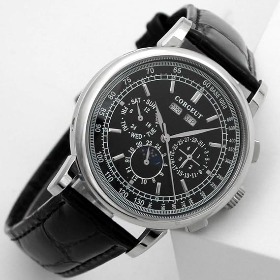 Corgeut Mens Watch-Fashion Moon Phase 