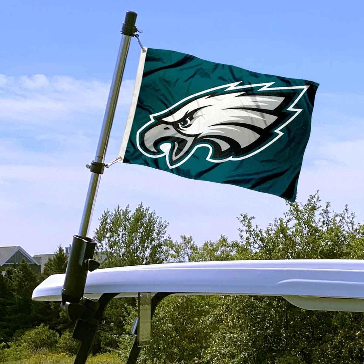 Philadelphia Eagles Golf Cart Flag Pole and Holder Mounting Bracket