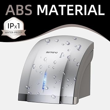 Compact Electric Hand Dryer for Bathrooms, 1800W High Speed Commercial Hand Dryer, with Hot Cold Air and Noise Reduction, 110V, Silver