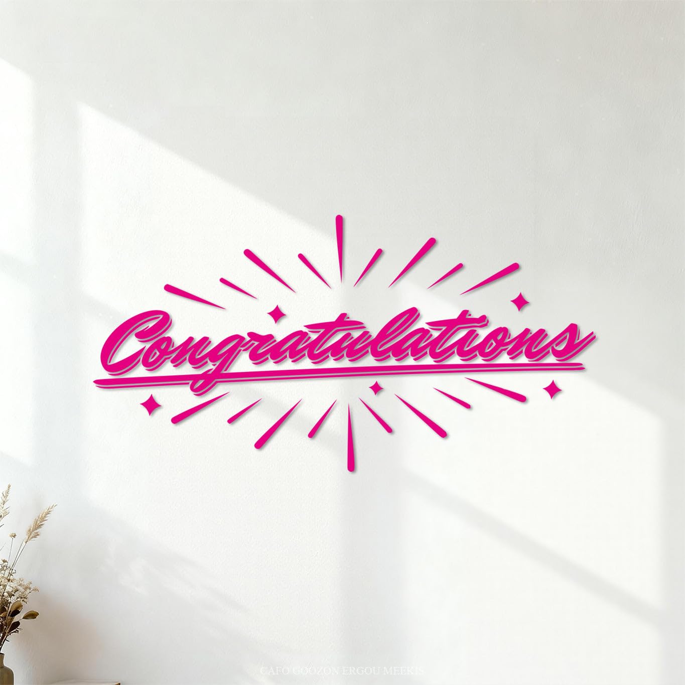 Mural and Wall Vinyl Decal Congratulations Lettering 47.6x93.4cm Multiple Size Options Rosered