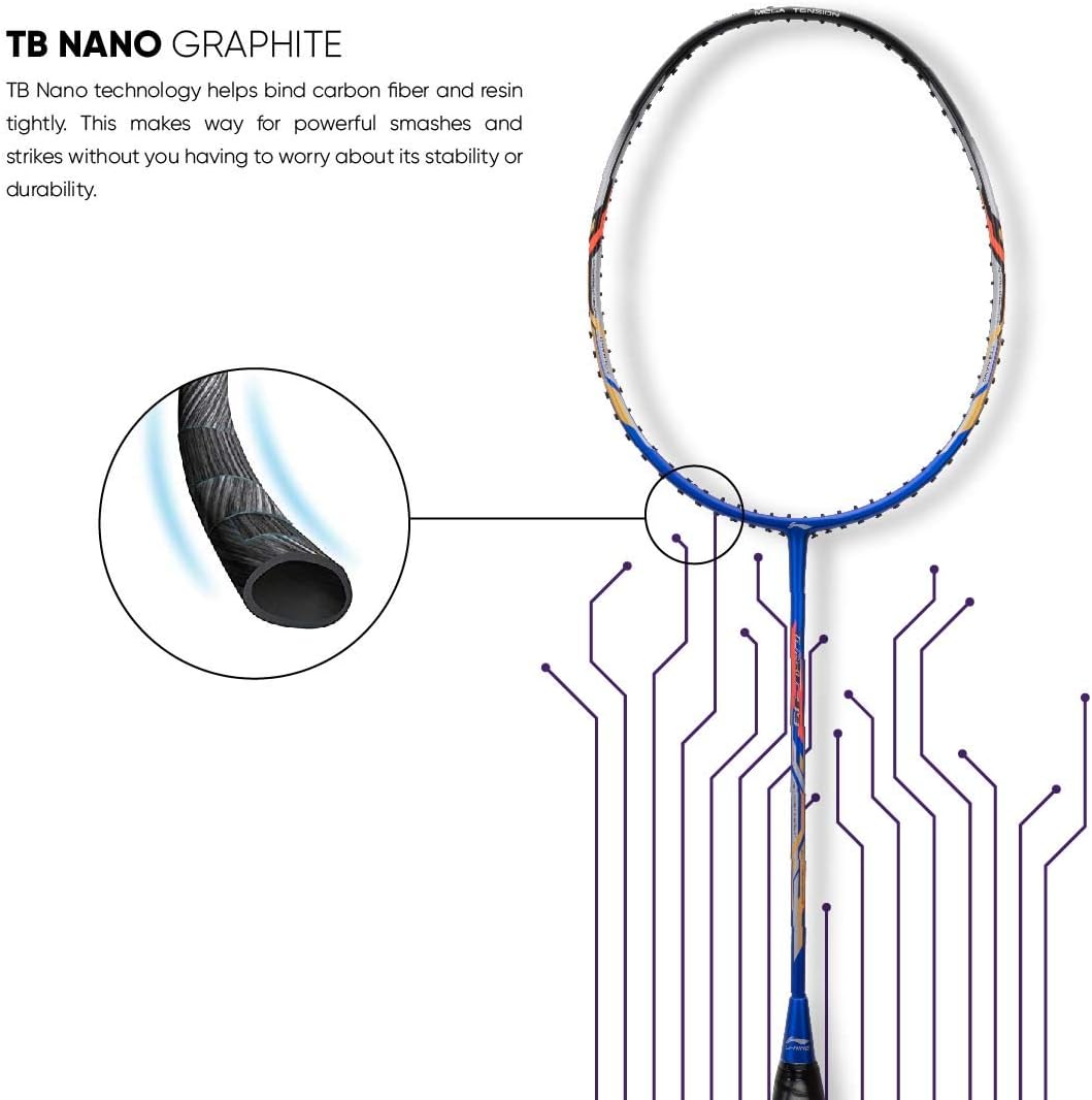Li-Ning Turbo 99 Carbon Fibre Racket with Free Full Cover (84 Grams. 30 lbs.)