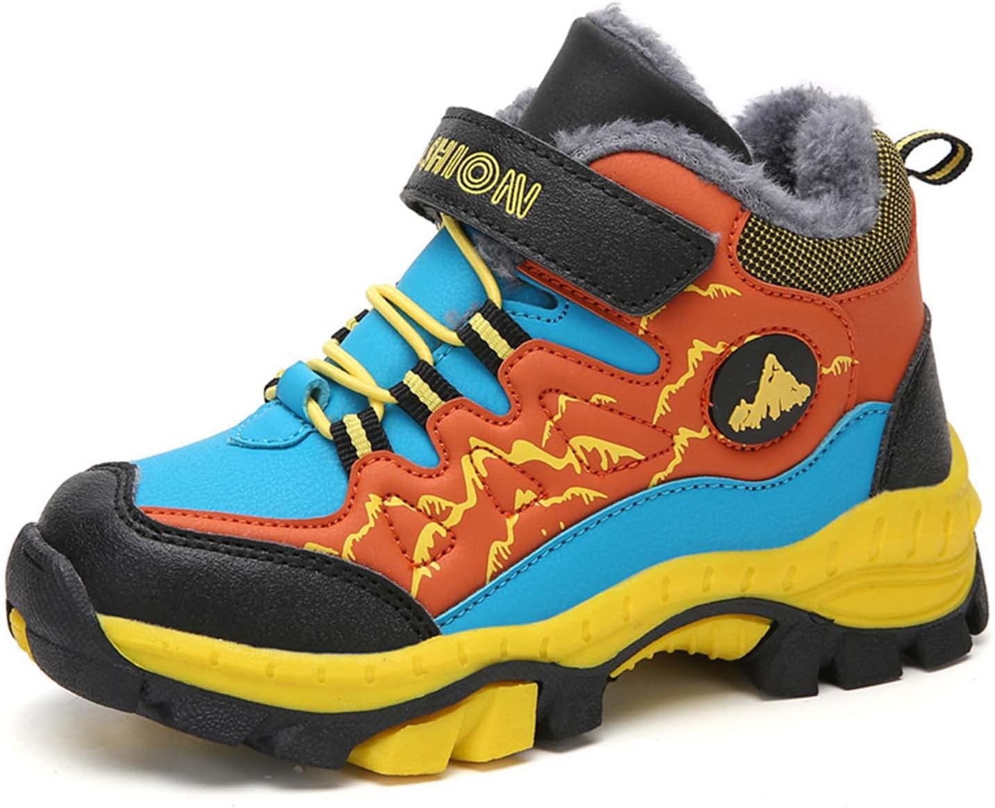 Meidiastra Kids Boys Winter Hiking Boots Warm Lined Snow Boots Anti Collision Anti-Skid Athletic Outdoor Adventure Camping Trekking Shoes
