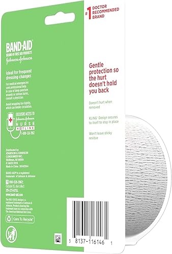 Miniatura 4 de BAND-AID Envoltura de primeros auxilios sin daños, tamaño mediano de 2 pulgadas, 1 unidad (paquete de 3)