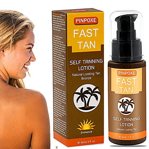 Self Tanner, Self Tanning Lotion, Organic and Natural Ingredients Sunless Tanning Lotion and Best Self Bronzer Golden Buildable Light, Medium or Dark Gradual Tan for Body and Face
