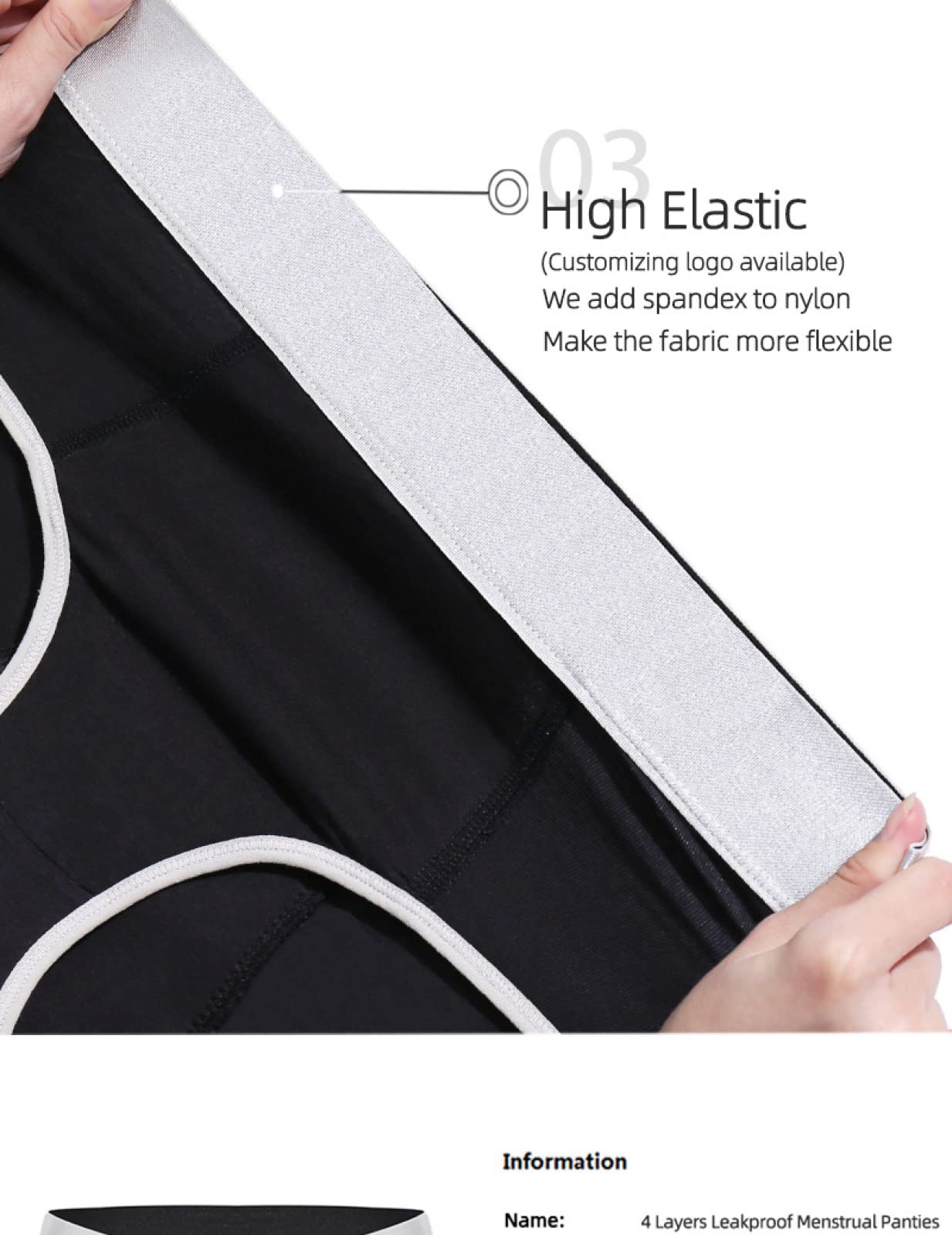 Shorties Femmes 2/4 pièces sous-vêtements physiologiques à quatre couches haute absorption dossier inférieur période menstruelle étanche pantalons physiologiques lavables sans serviette hygiénique