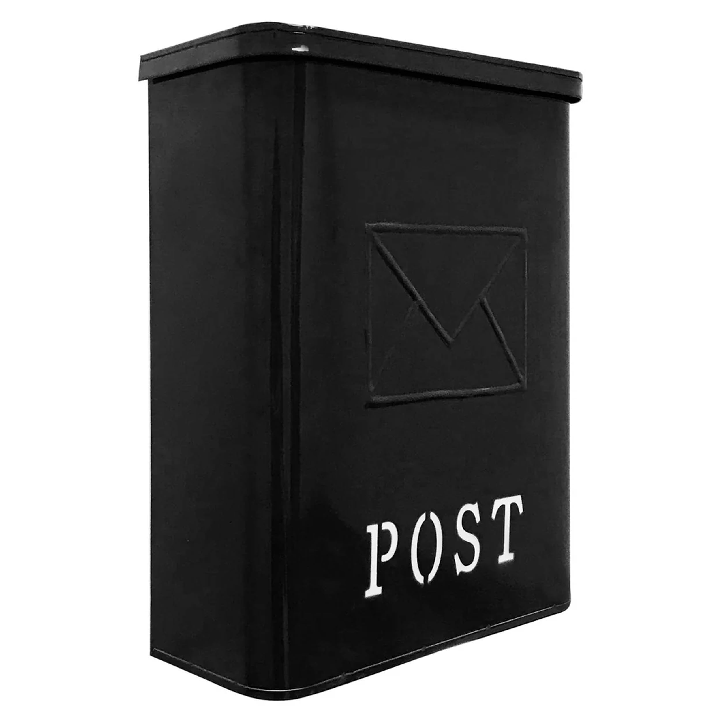 NACH Mailboxes for Outside Wall Mount, 9.5 x 4.72 x 14.96 inch, Black Mailbox, Covered Mailbox for Door - The Serena Mailbox