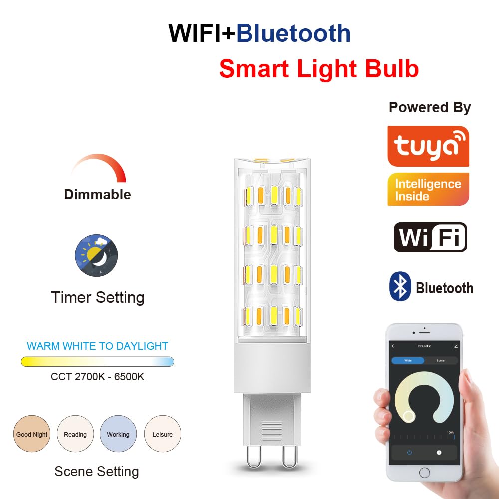 IMMAX NEO LITE Set 3x Smart bulb LED G9 4W CCT, warmes Kaltweiß, dimmbar, WiFi, TUYA, Beacon