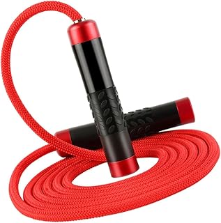 Garneck Weighted Skipping Rope Exercise Jump Rope Fitness Jump Rope Fitnesss Jump Rope Weight- Bearing Skipping Rope Jumping Tool Braided Rope Red Weight-bearing Skipping Rope Steel Wire