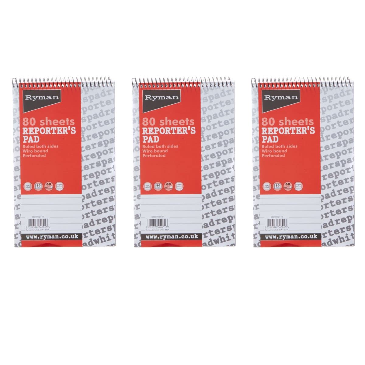 Ryman Shorthand Pad 160 Pages 80 Sheets Pack of 3