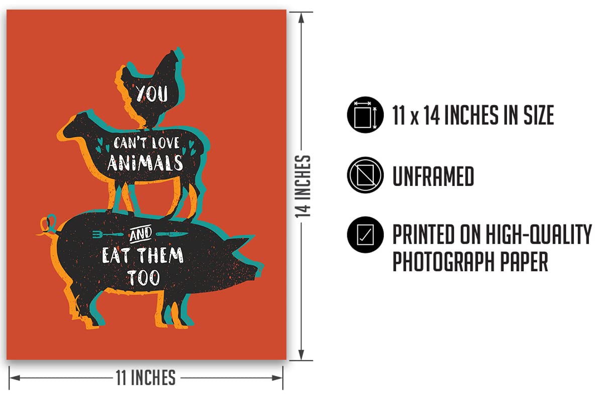 Govivo Vegan Food Wall Decor - Kitchen Wall Decor - Great Gift For Vegetarians, Vegans And Plant-based Eaters - 11x14 Unframed Print