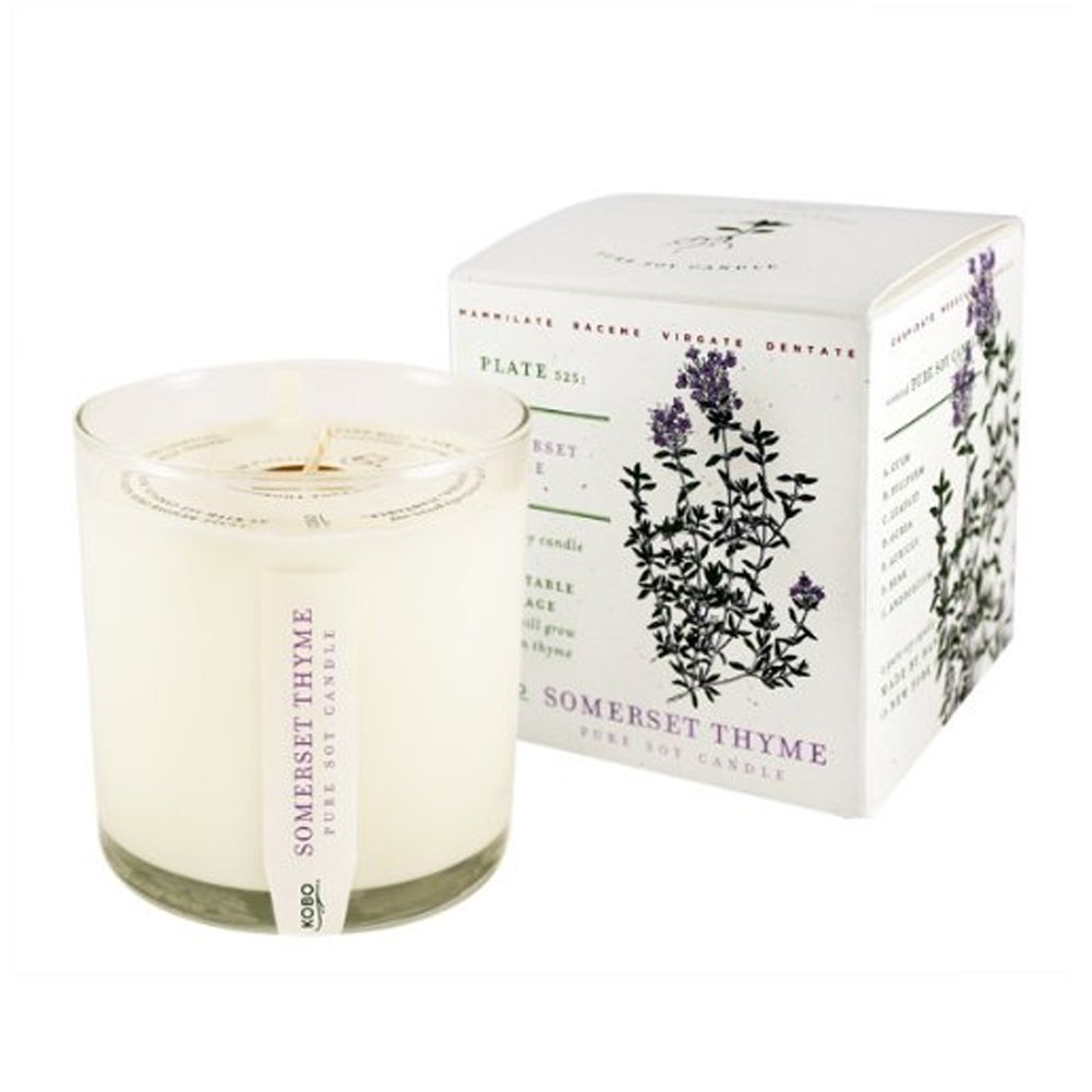 KOBOSomerset Thyme Candle with Plantable Box (9 oz) | Plant The Box Collection, 100% Pure Soy Wax Candles | Hand-Poured in USA | Long Lasting 60 Hour Burning Candles | Scented Candles for Home