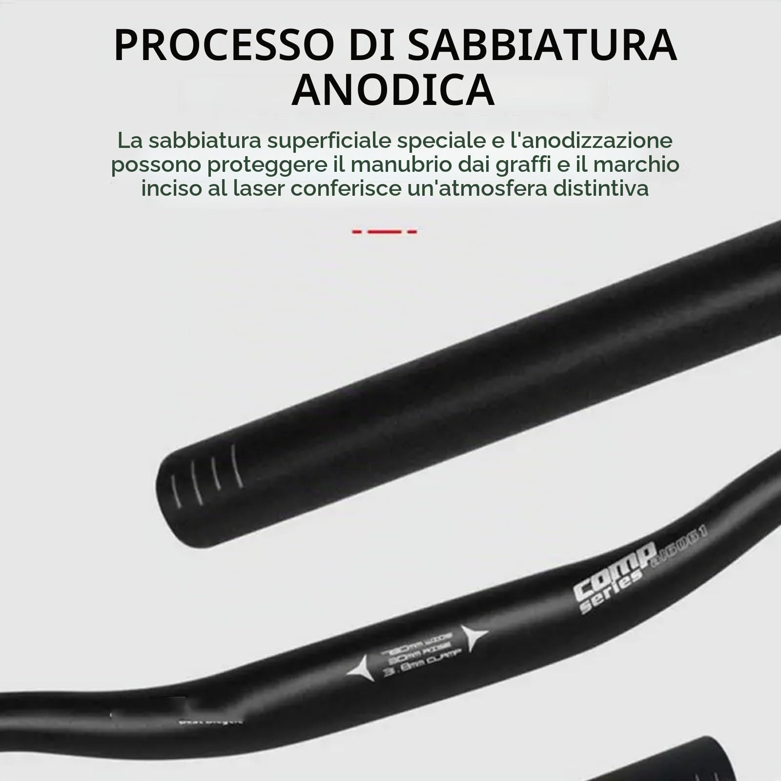YLME Manubri per Bici, Manubrio per Bicicletta con Traversa in Lega di Alluminio, Manubrio per Mountain Bike con Rondine da 31,8 Mm per MTB