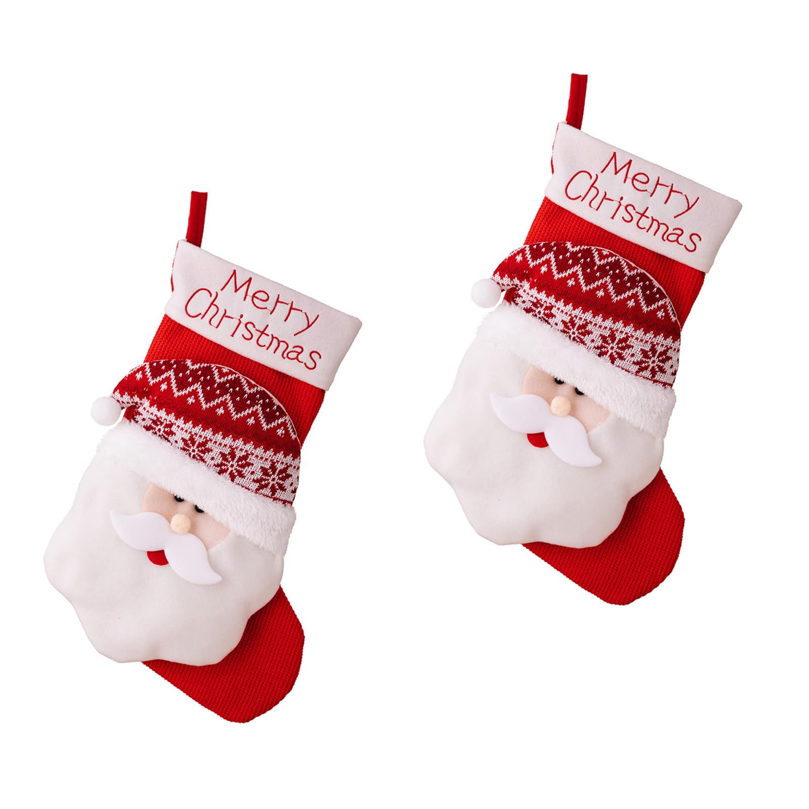 YROHGKPN Of 2 Christmas Theme Stocking Knitted Present Bag Santa/Snowman/Deer Christmas Socks Festives Mantels Accessory Fireplaces Hanging