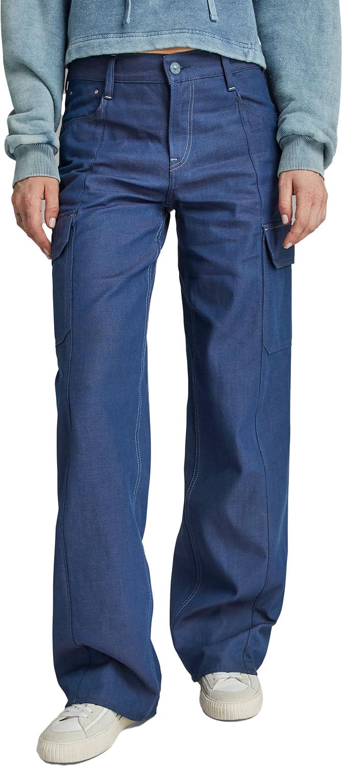 G-Star Women's Judee Low Waist Cargo Pants, Blue (raw denim D24673-D541-001), 26W / 32L