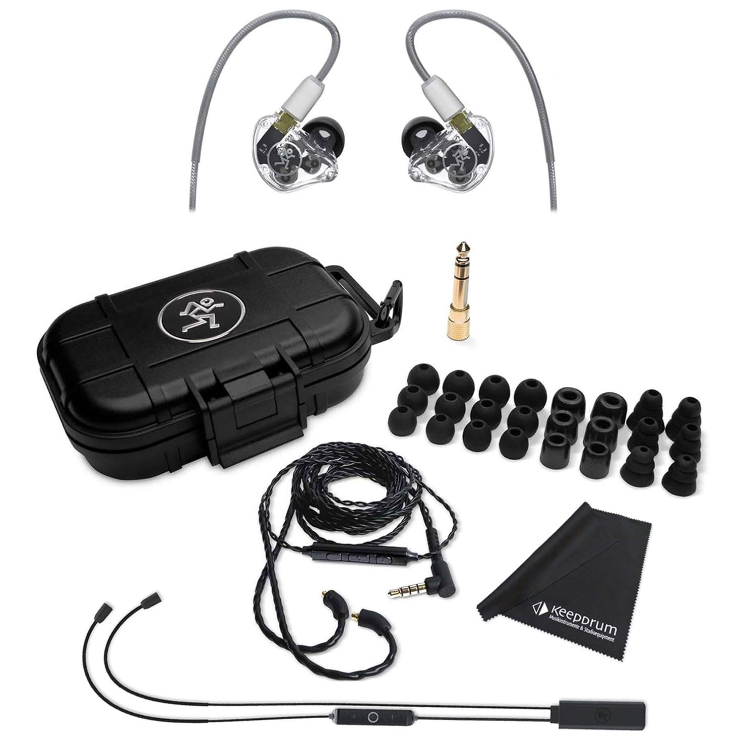 Mackie MP-320 - Auriculares in-ear con adaptador Bluetooth y paño keepdrum