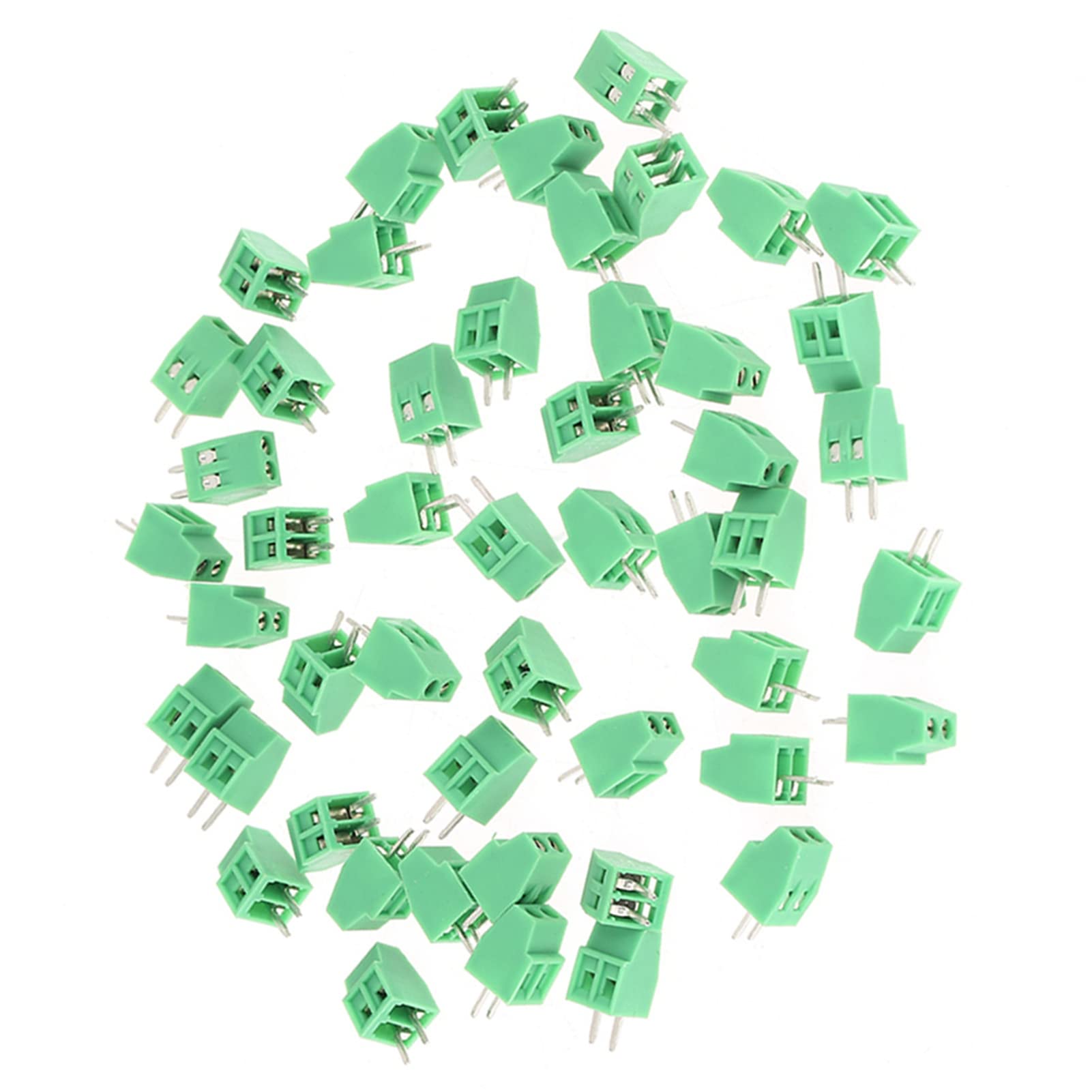 Złącze Bloku Zacisków PCB, Złącze Bloku Zacisków, 50 szt. 2-stykowe Złącze 2,54 Mm, Zielony Uniwersalny Zacisk śrubowy PCB, Złącza Twist on Wire