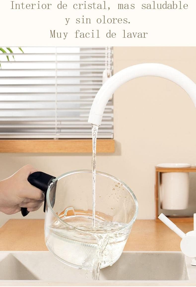 mike_alpha Friggitrice senza olio intelligente trasparente con display digitale touch 3,5 litri bianco