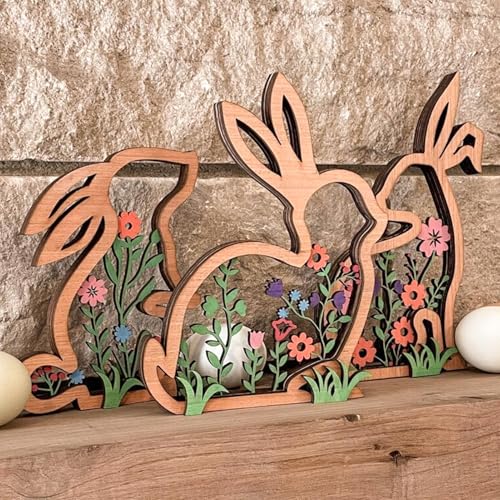 Cartel de madera de conejo de Pascua y decoración rústica de granja 8