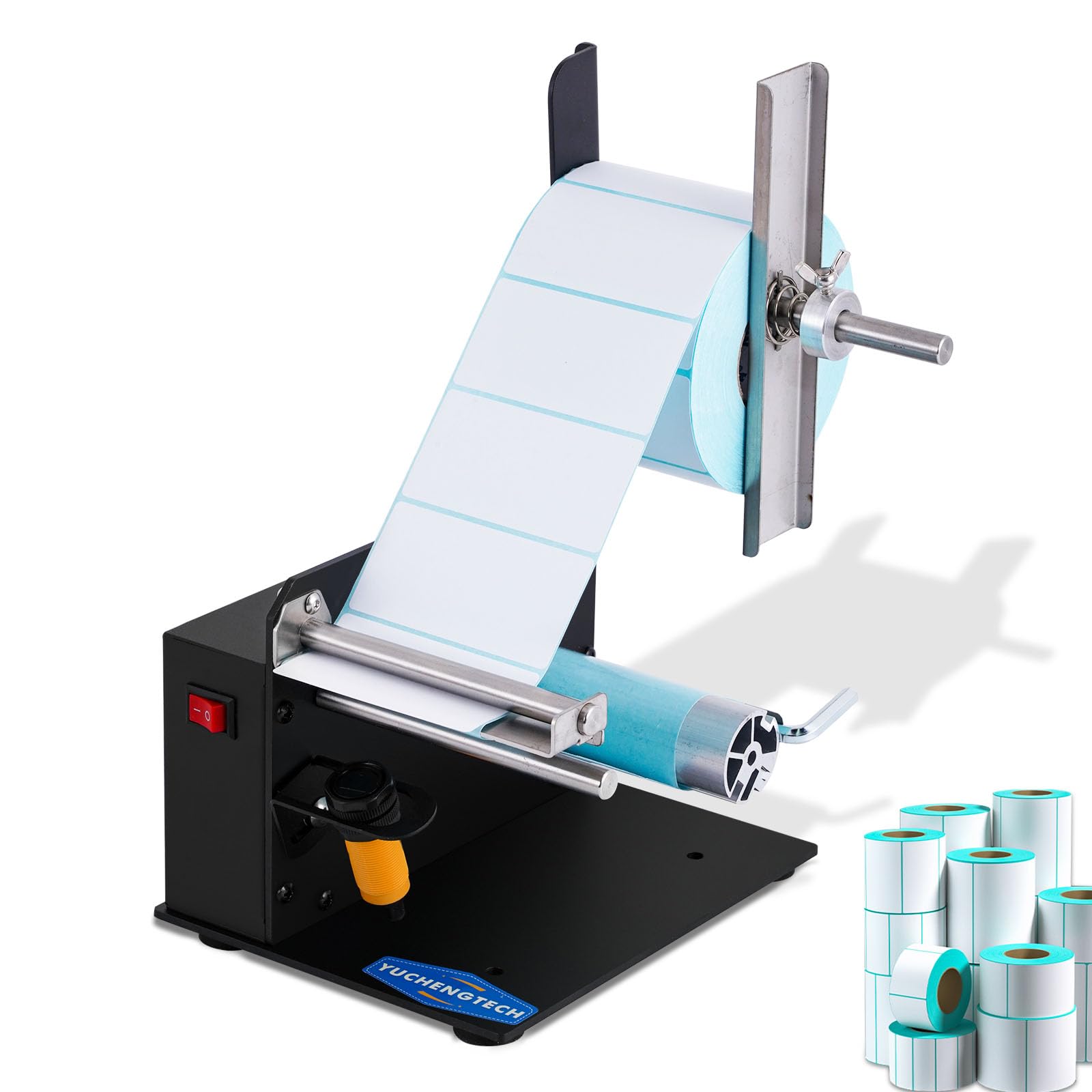 YUCHENGTECH Automatic Label Dispenser Auto Manual Label Dispenser Width 5-110mm Electric Label Peeling Machine Label Dispenser Machine for Self-Adhesive/PET/PVC Labels (Basic Version)