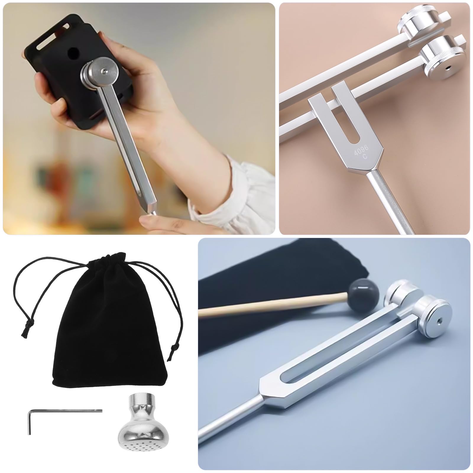 Toyvian Supporto in Metallo Multiforo per Diapason Piedini di Ricambio, Accessori per Diapason Chiave Inglese, Adatto a Musicisti e Accordatori Professionisti