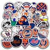 30 PCS New York American Mets Baseball Stickers for Water Bottle, Laptop, Bicycle, Computer, Motorcycle, Travel Case, Car Decal Decoration Sticker