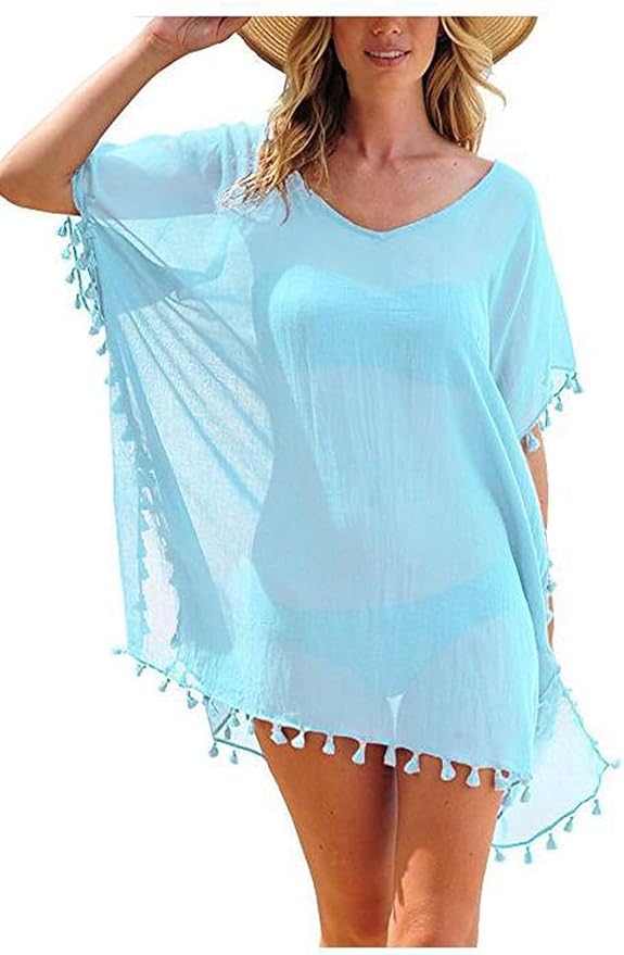 UMIPUBO Strandjurk voor dames, lange badmode, bikini, cover-up