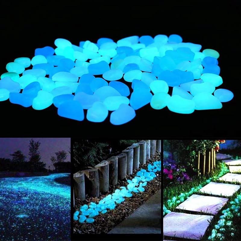 Luminous Stones for Garden & Home Decoration - 1000pcs Garden Pebbles, Small Luminous Pebbles Aquariums Rocks, for Landscaping for Fish Tank Lawn Yard Garden Walkway Plant Pots (2000 PCS)