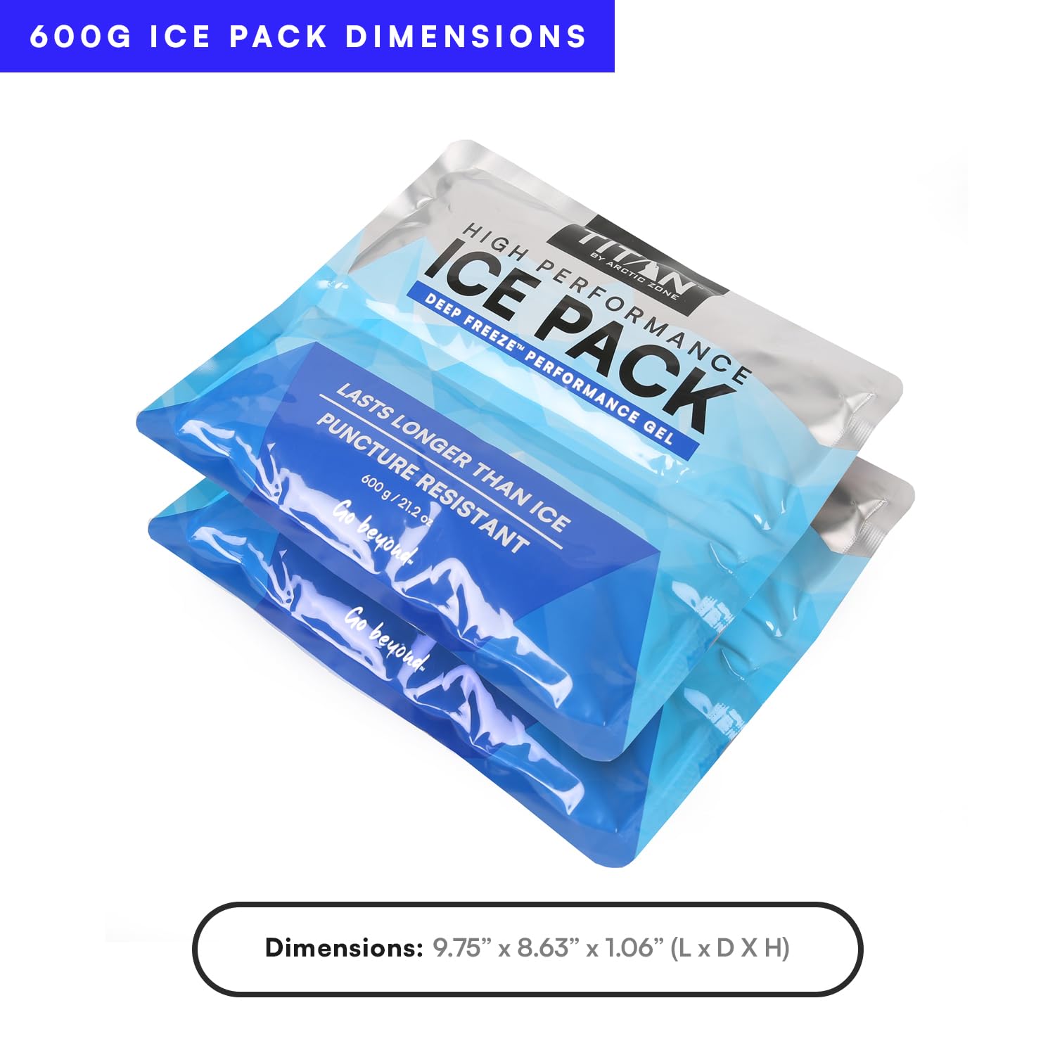 冷凍PS300 Arctic Zone Titan Deep Freeze Ice Pack- (2 Pack) 600 Gram High