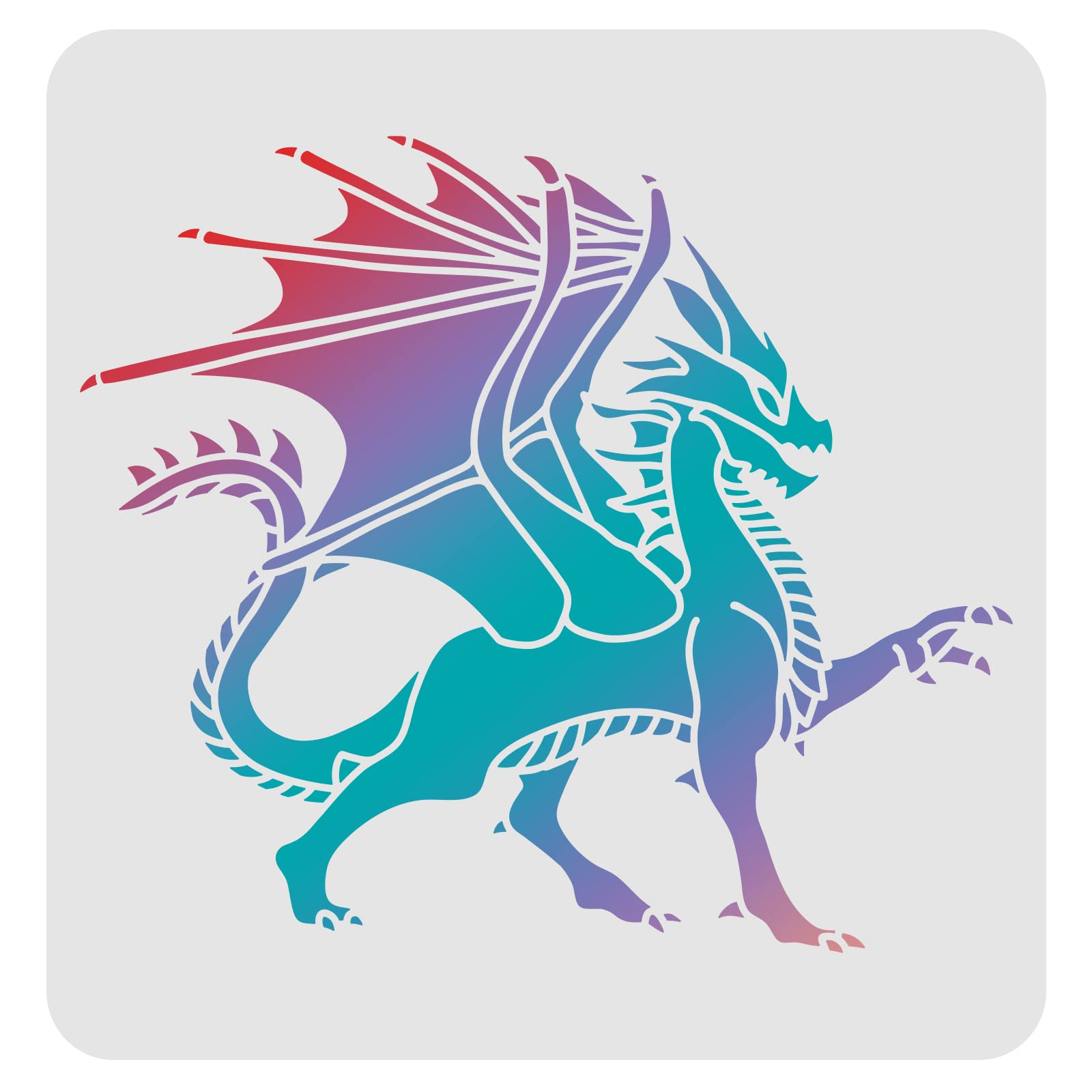 Dragon Stencil Template 11.8x11.8 Inch - Reusable Plastic Painting Stencil For DIY Crafts & Wall Decor